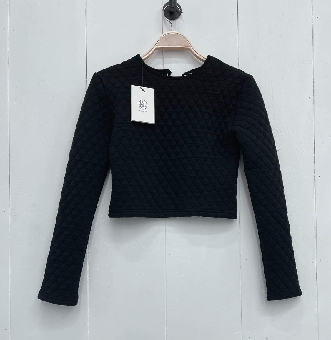 론론(RONRON) 퀼팅 크롭 티셔츠 상품이미지7