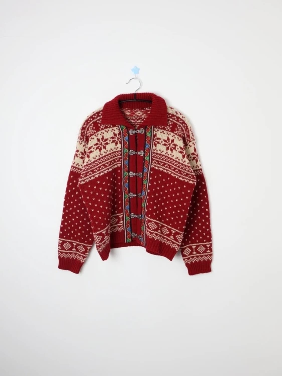 Vintage Nordic Knit Hook Cardigan 상품이미지1