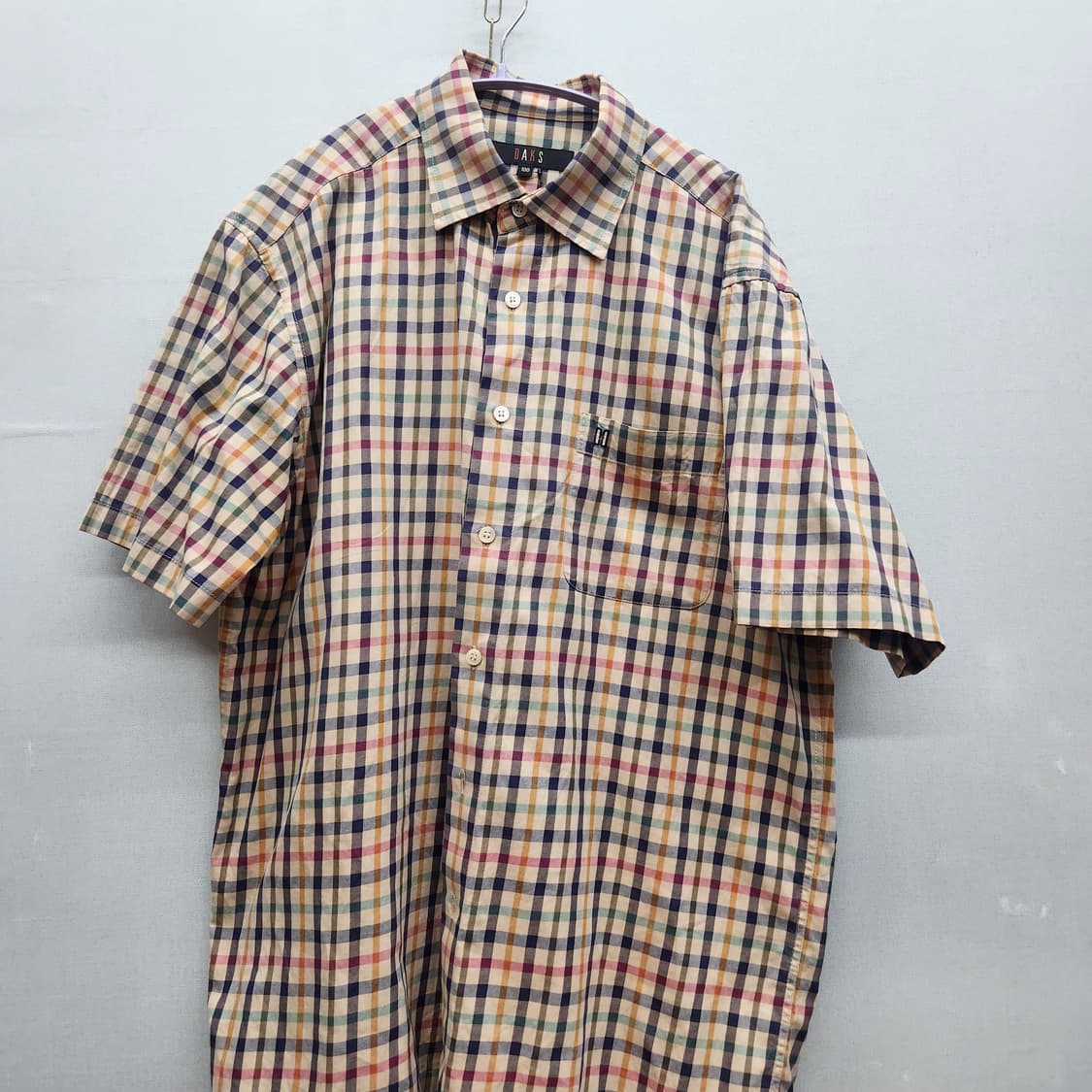닥스 로고자수 원포켓 노바체크 반팔셔츠 100(XL) 상품이미지1