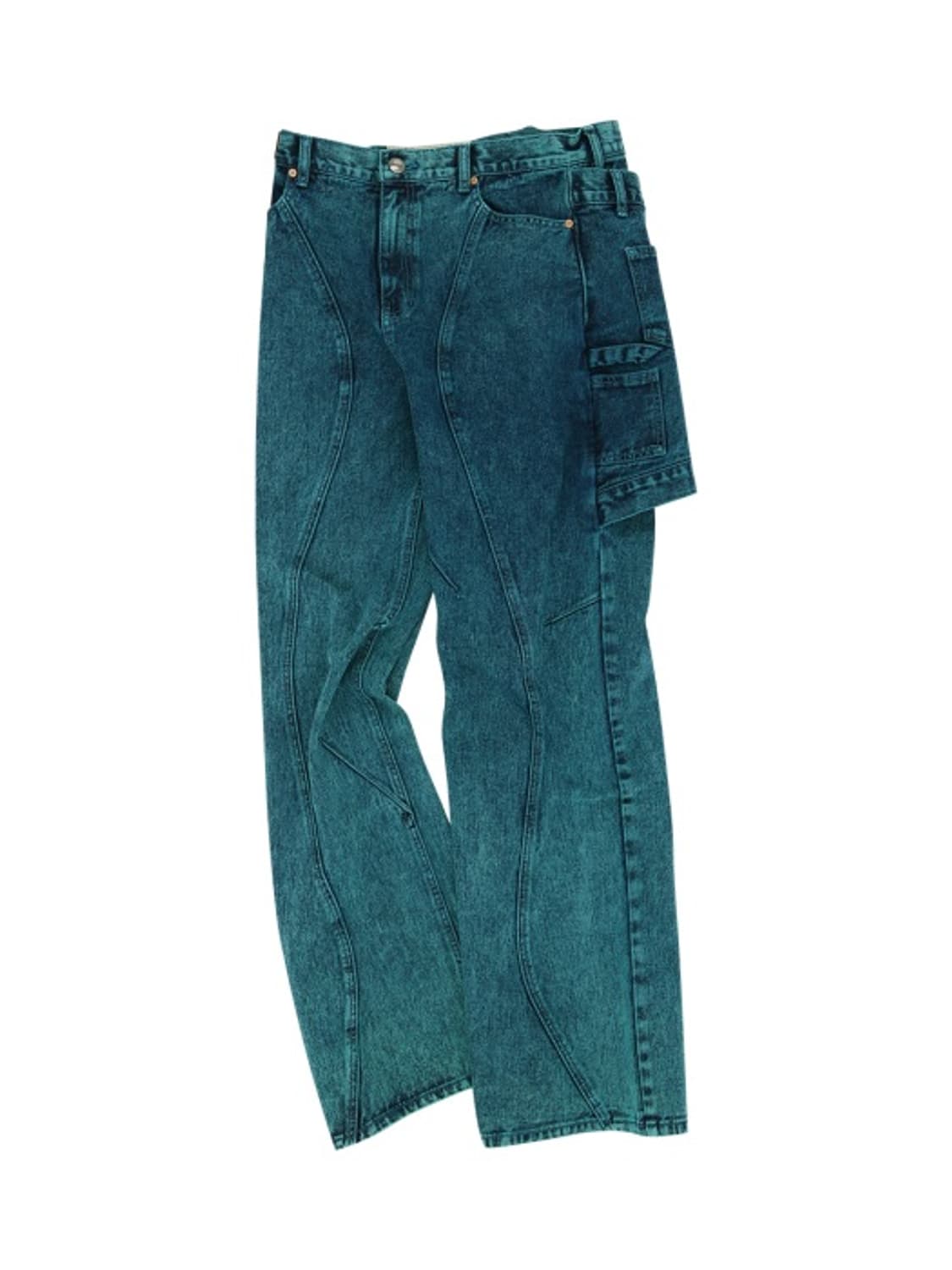 앤더슨벨 스트레이트 레그 진 블루그린 GLEN OVERDYED WRAP  상품이미지1