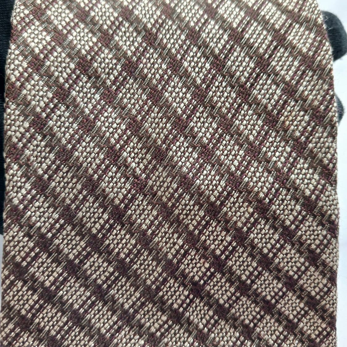 알테아 실크 브라운 체크 패턴 넥타이 9cm A+등급 A18684
 상품이미지6