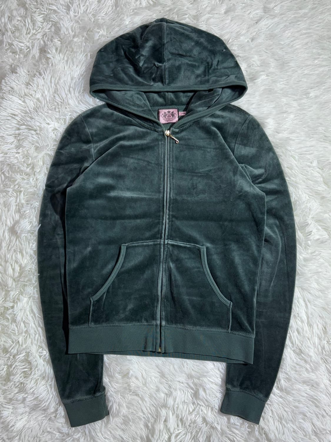 쥬시꾸띄르 빅로고 벨벳 딱붙핏 후드집업  상품이미지3