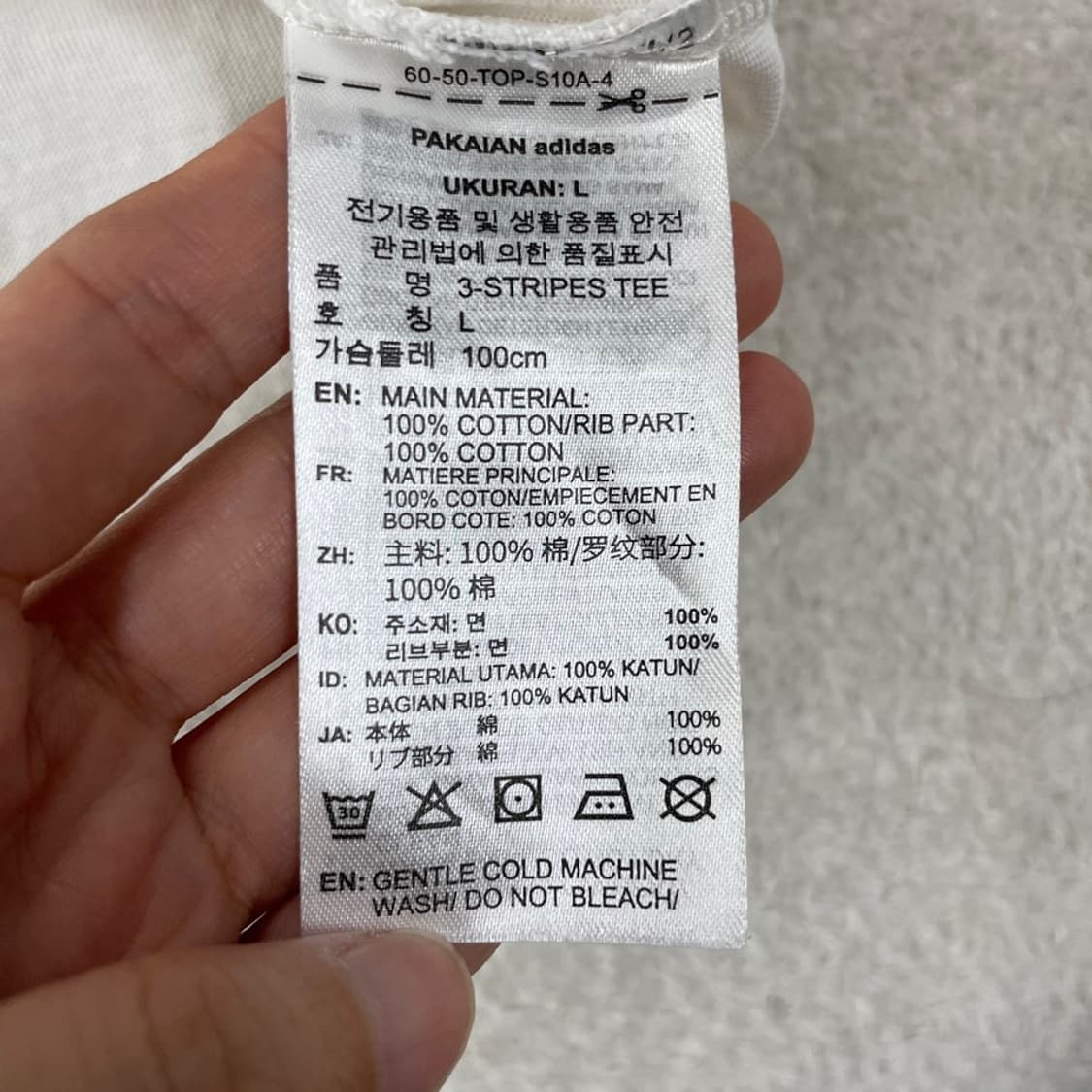 L 아디다스 신형 3S 에센셜 반팔티셔츠 100 상품이미지6