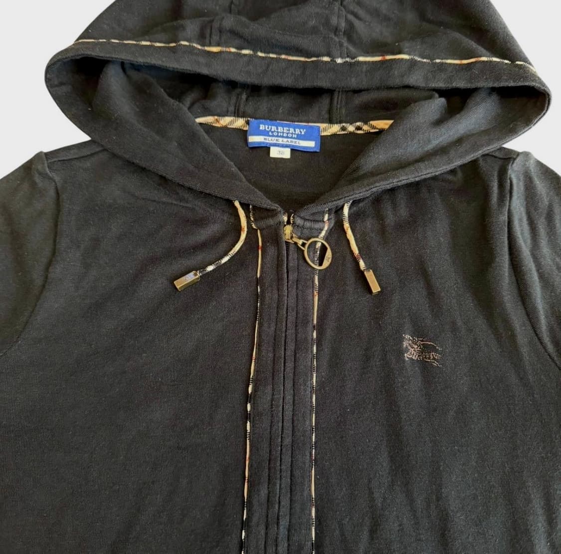 버버리 블루라벨 퍼프 노바체크 반팔 후드집업 상품이미지4