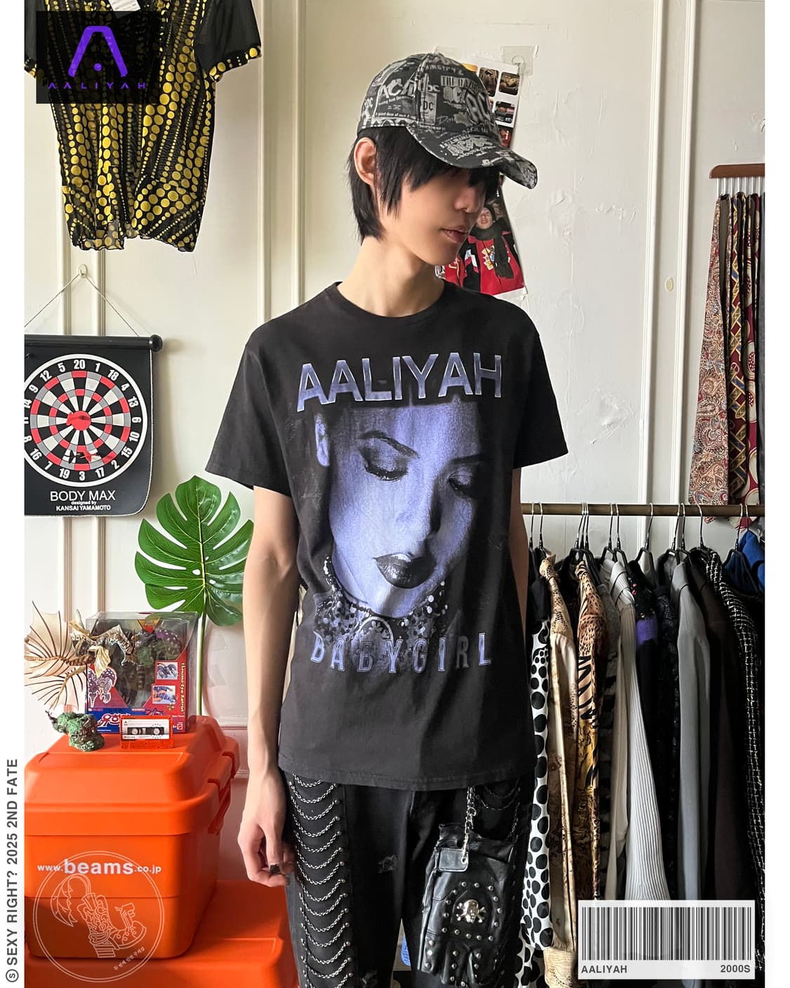 2000s AALIYAH "BABY GIRL" Print T-Shirt 상품이미지1
