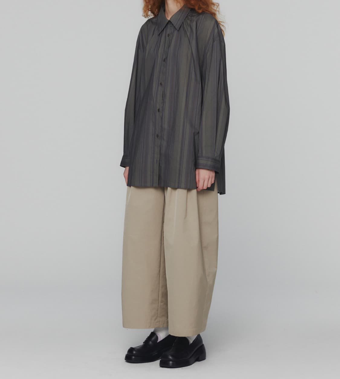 NECK SHIRRING OVERSIZED SHIRTS 상품이미지2