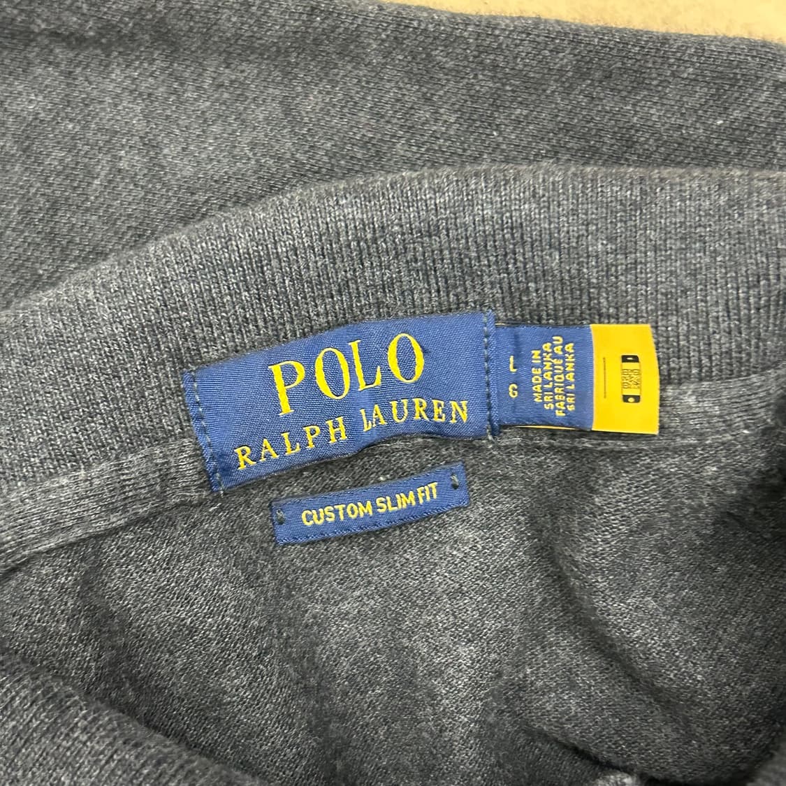L 폴로랄프로렌 커스텀 슬림핏 차콜 카라 반팔티 상품이미지4