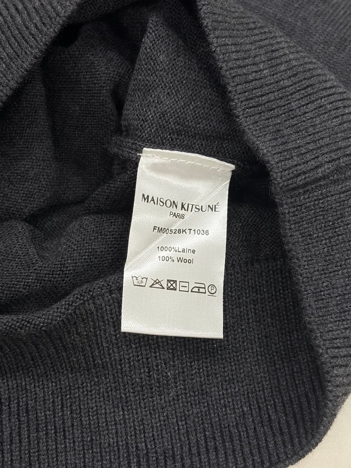 메종키츠네 폭스 헤드 차콜 니트 XL 상품이미지4