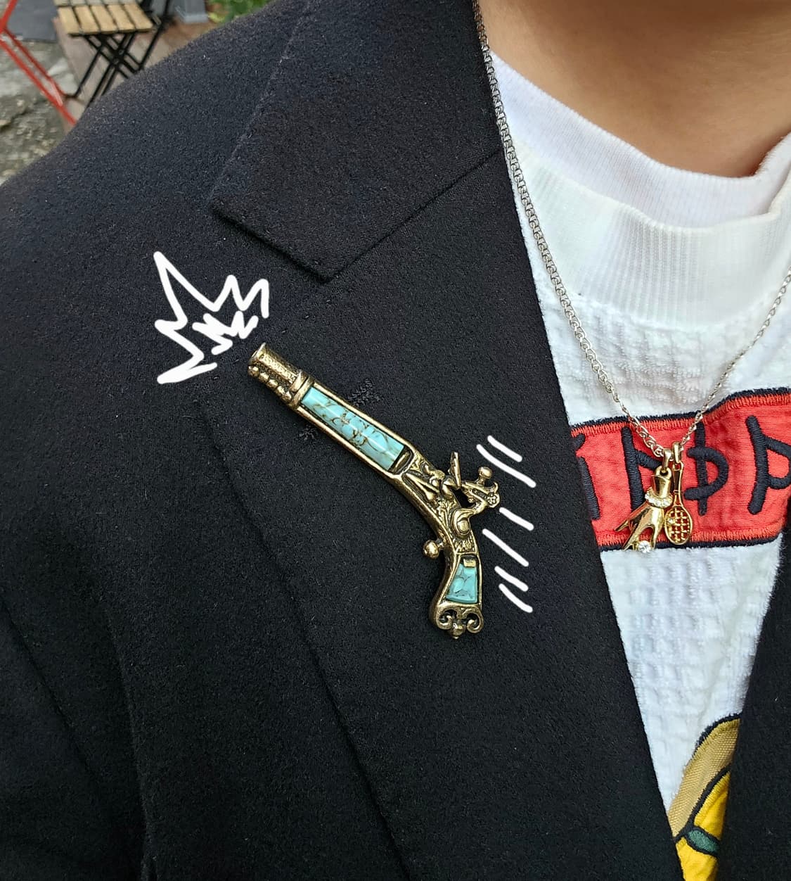 Flintlock Pistol 터키석 브로치 상품이미지1