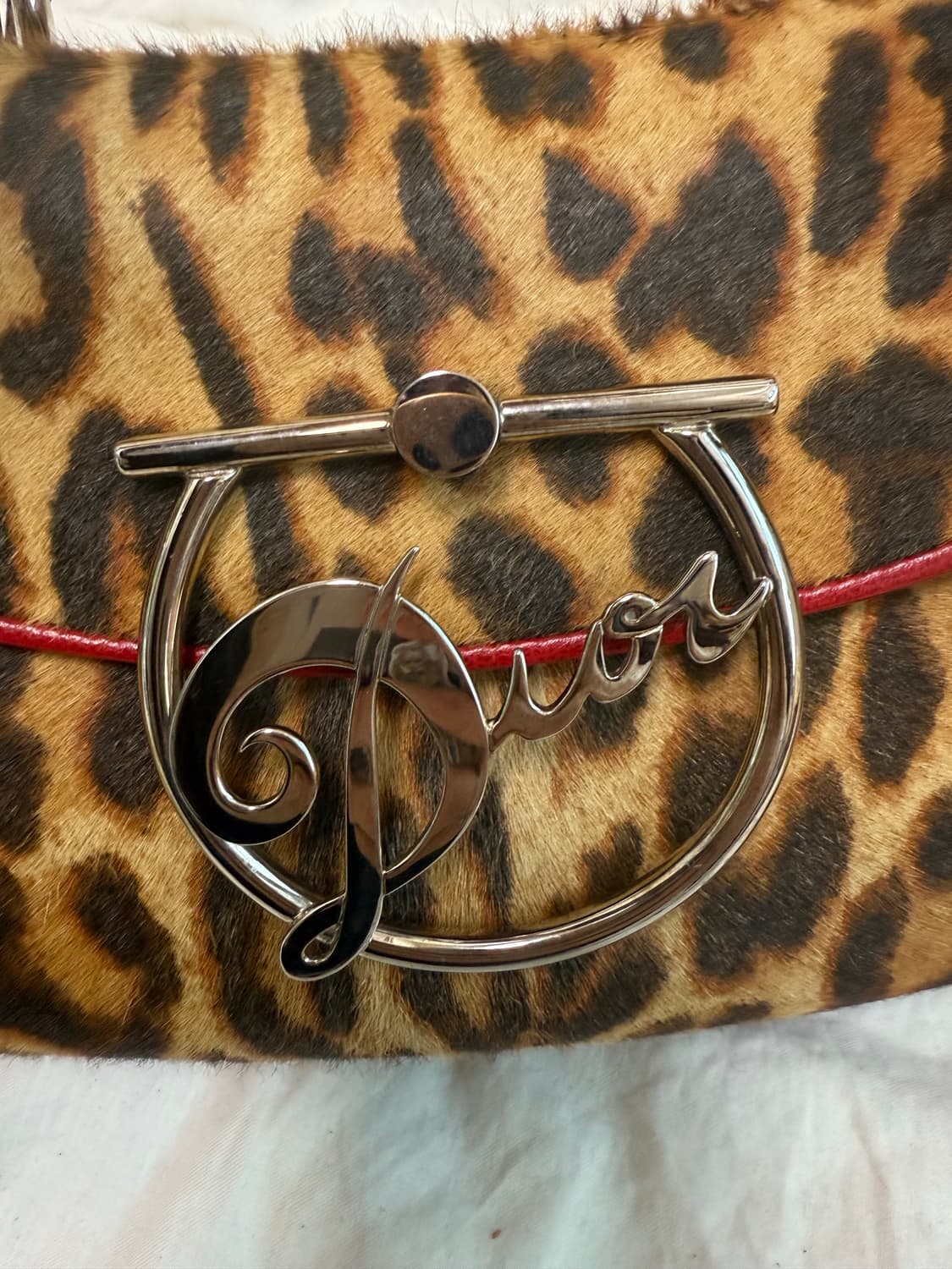 Rare] 디올 정품 호피 송치 가방 스칸디백. 갸루 상품이미지4