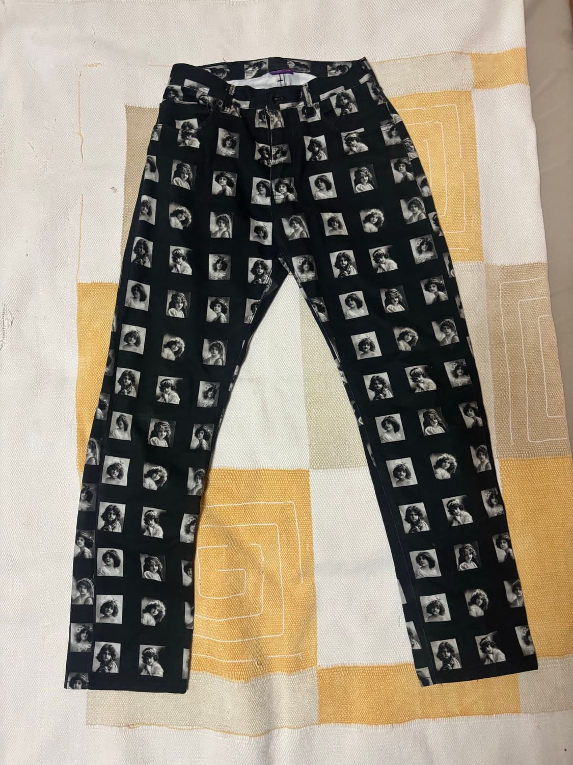 Laugher 블랙 프린팅 코튼팬츠 상품이미지1