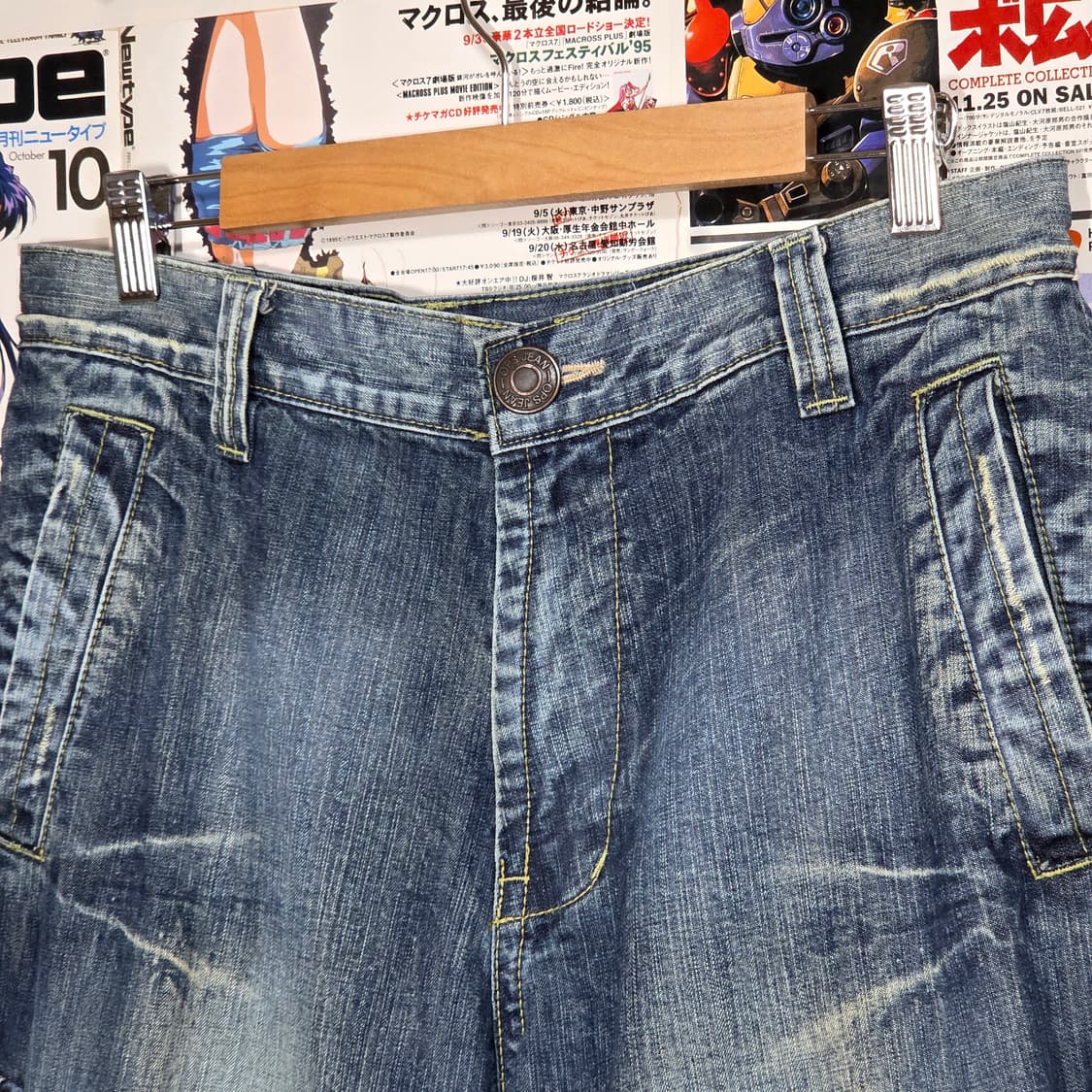 빈티지 연청 멀티포켓 워싱 카고 데님팬츠 상품이미지3