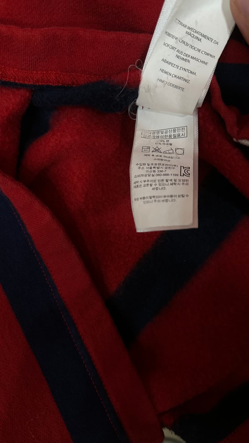 폴로 랄프로렌 기모럭비 셔츠 레드 스트라이프 m 상품이미지5