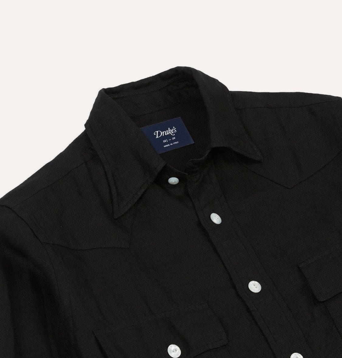 [XL]드레익스 Black Linen Twill Western Shirt 상품이미지3