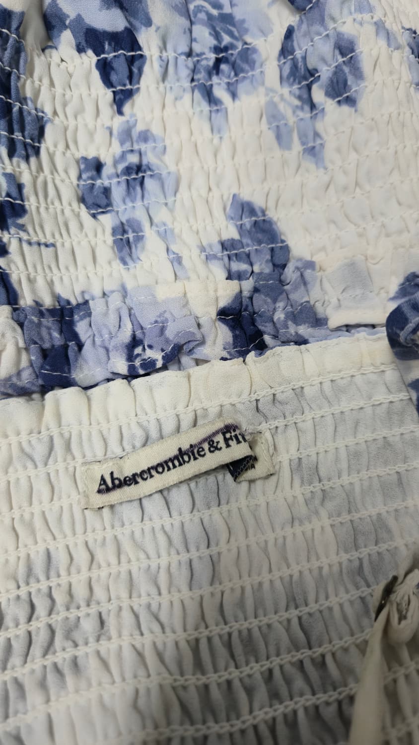 아베크롬비 앤 피치 스모킹 미니 원피스 화이트 블루 플라워 밴딩 상품이미지5