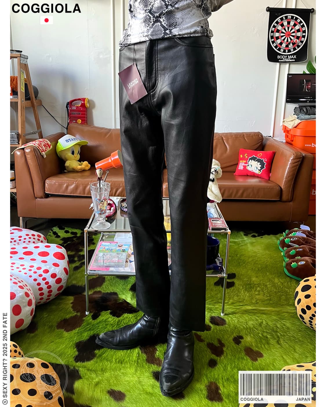 COGGIOLA Real Cowhide Leather Trouser 상품이미지1