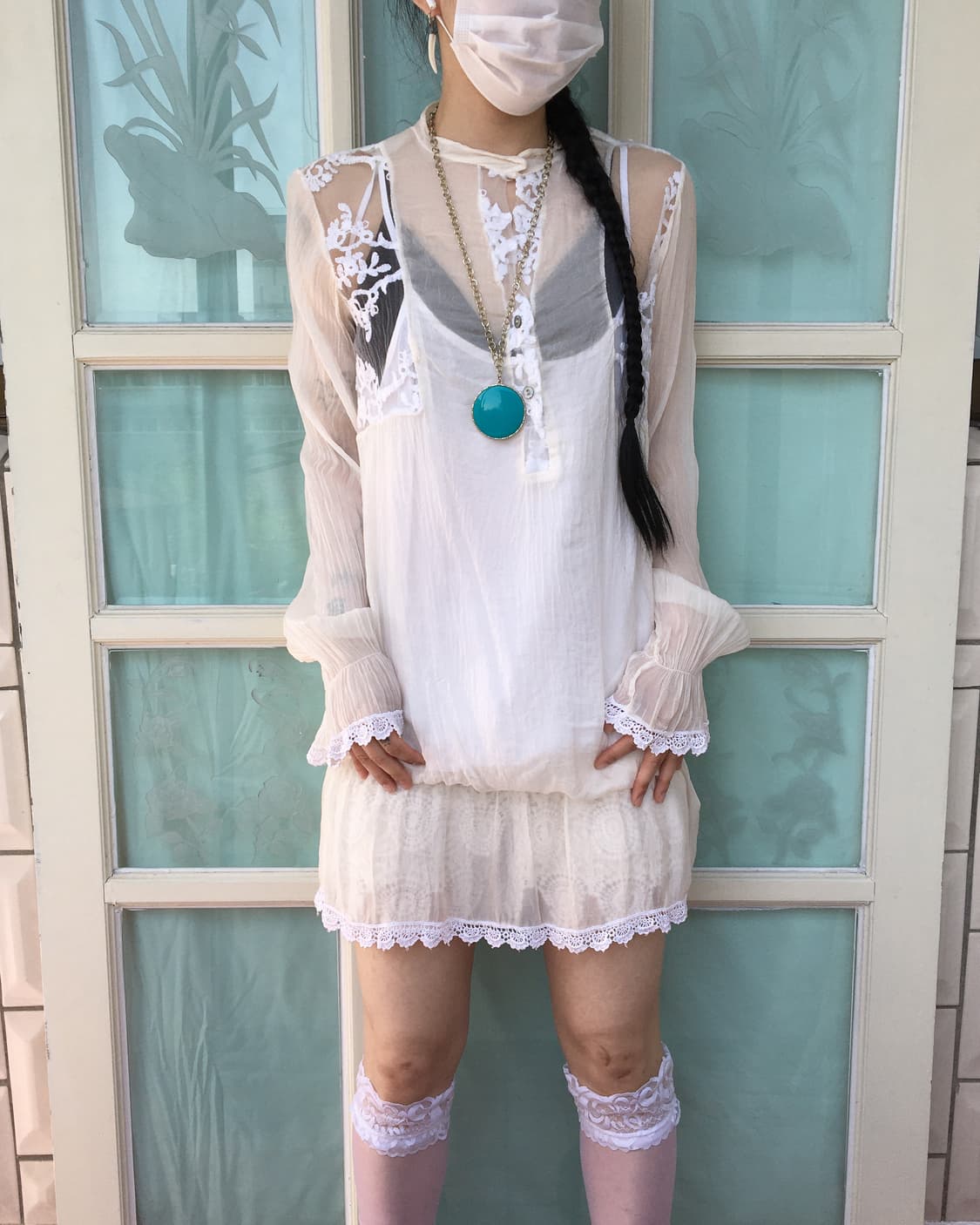 Lace layered onepiece 상품이미지1
