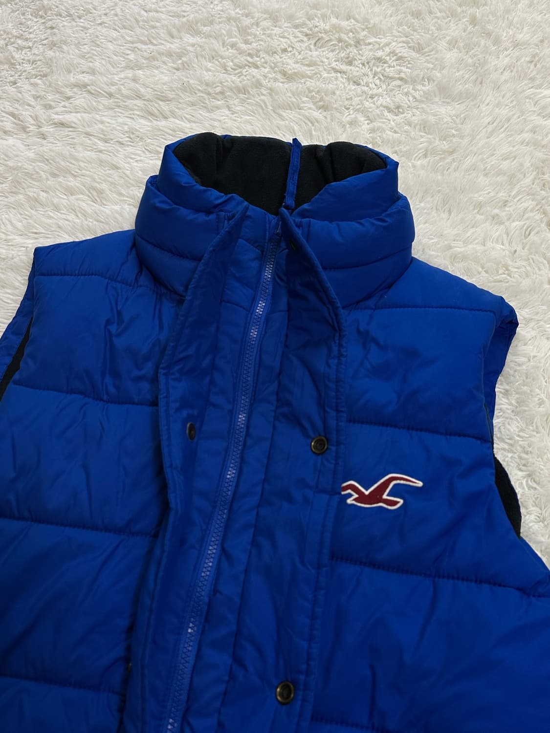 홀리스터 파란색 패딩 조끼 L 상품이미지3