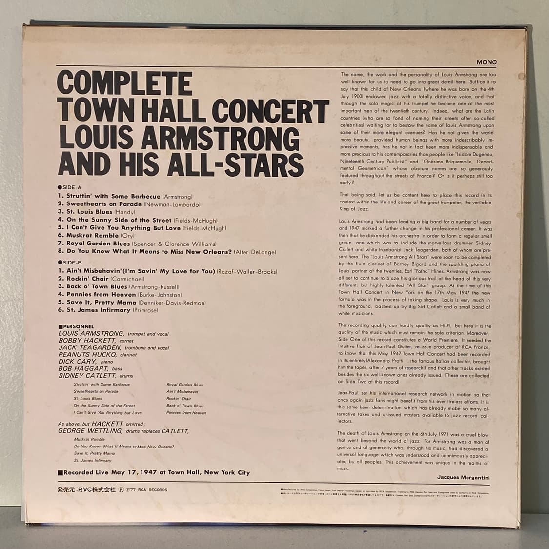 (수입중고LP-재즈) Louis Armstrong And His All 상품이미지2