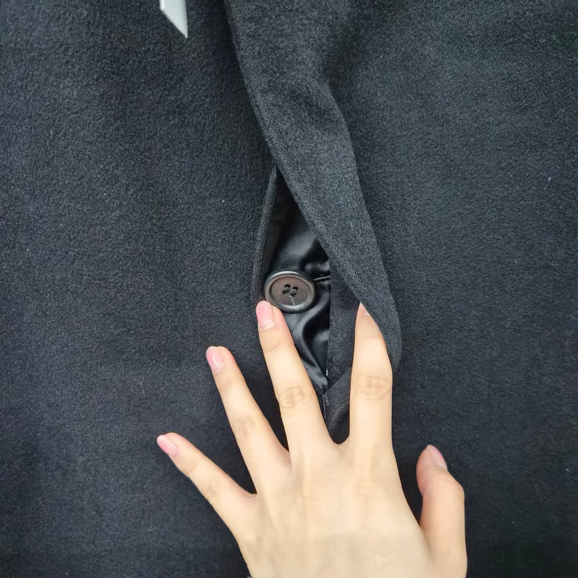 캐시미어 100% 기본 블랙 코트 남녀공용 M 상품이미지3