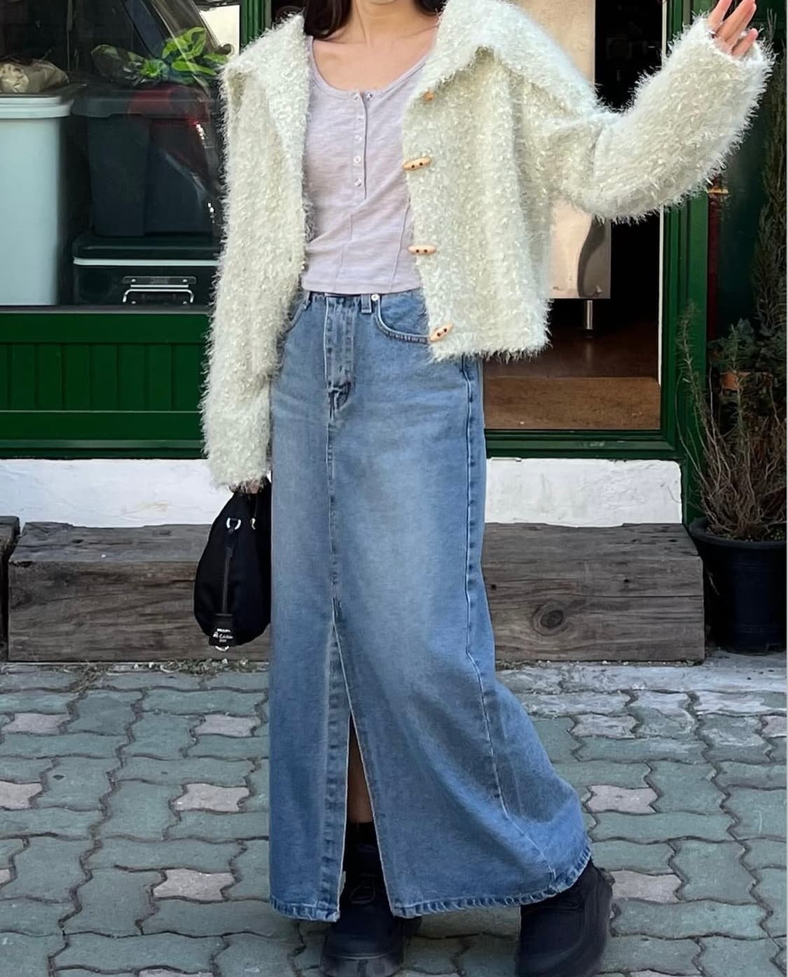 러브코드유 연청 데님 롱 스커트(맥시) 상품이미지3