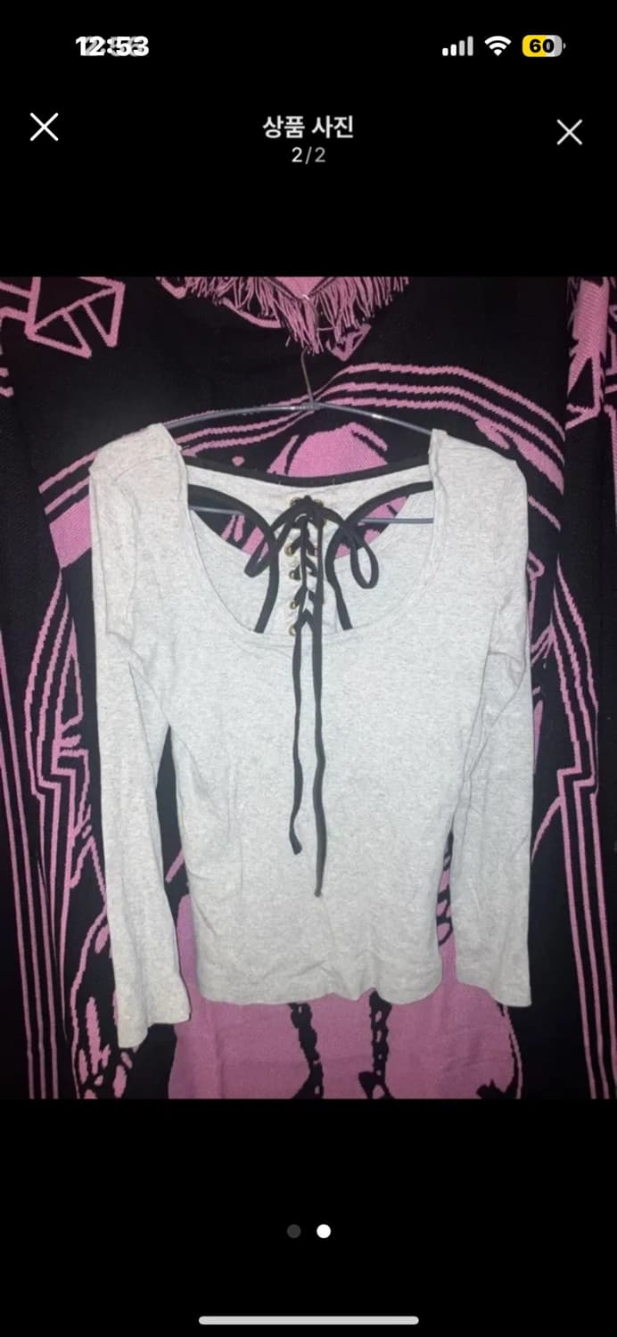 Half Palm Y2K 해골 프린팅 긴팔 티셔츠 고스 펑크 빈티지 상품이미지2