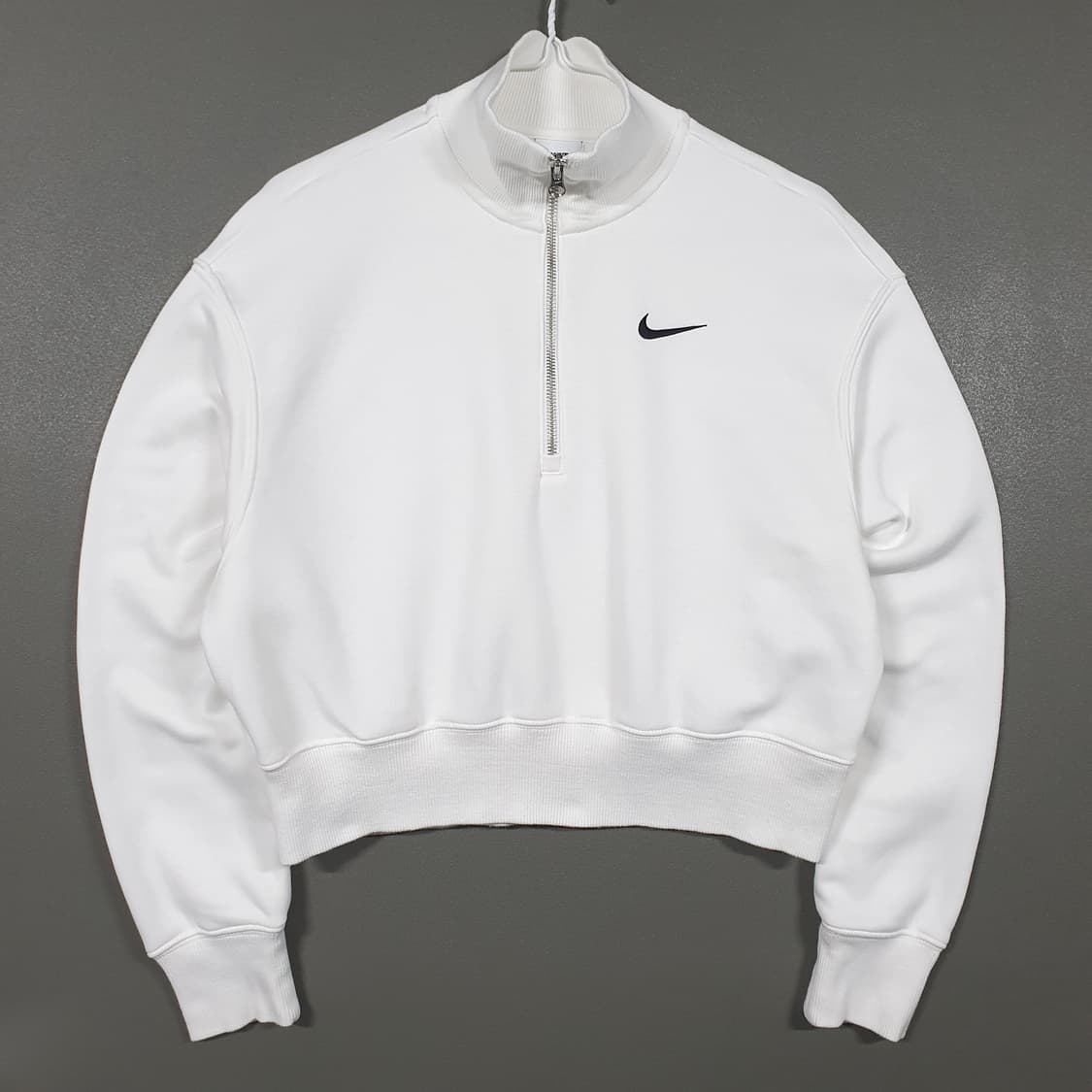 여성 M) 나이키 NSW 플리스 오버사이즈 하프집업 크롭 맨투맨 스웻셔츠 상품이미지3