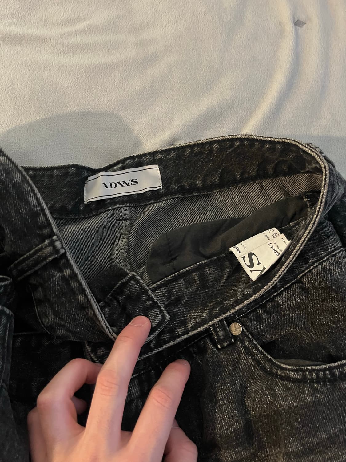 아이돈워너셀 Layer Curve Denim Pants Black 상품이미지4