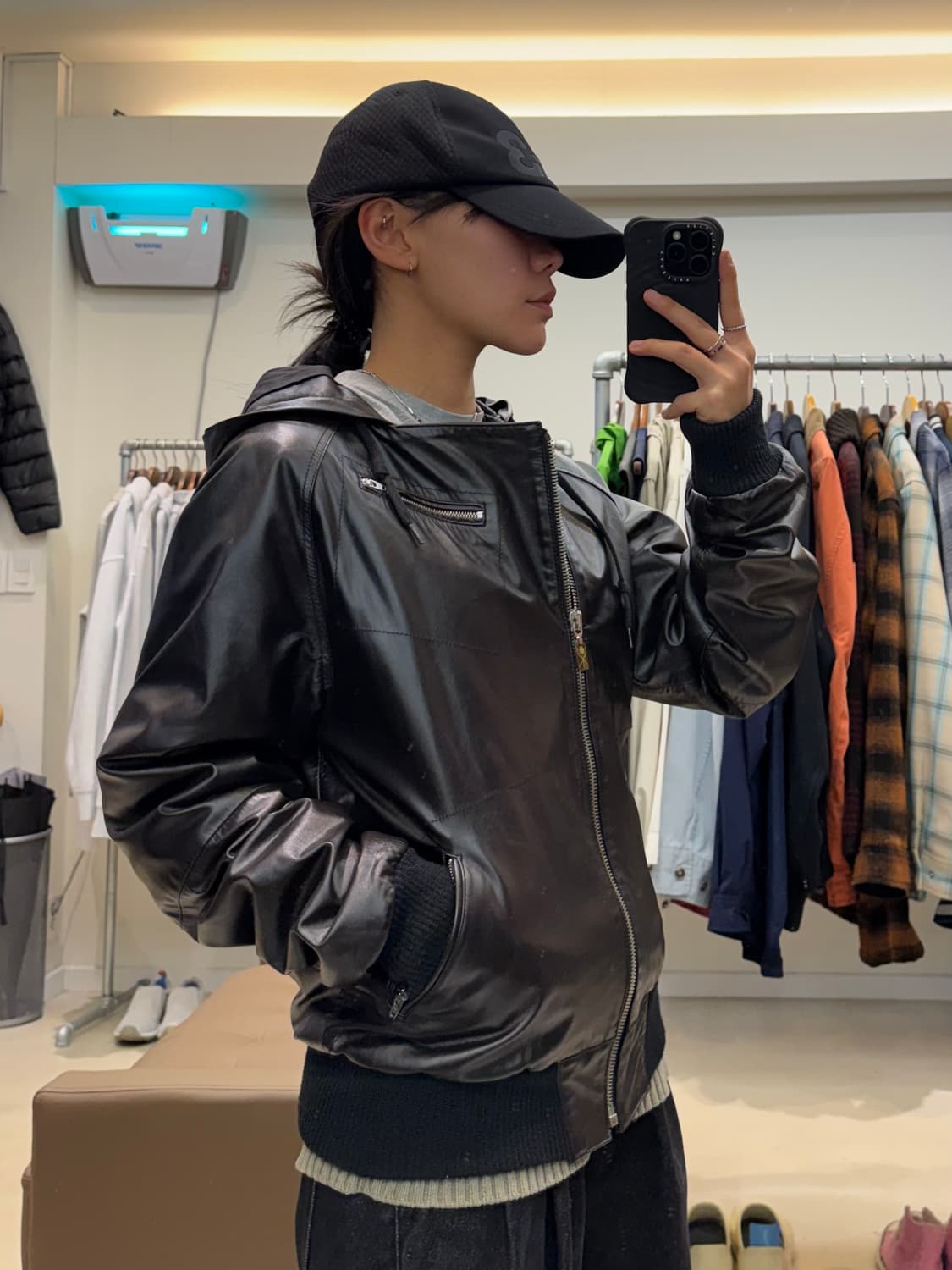 디젤 스타일랩 레더 후드 자켓 상품이미지7