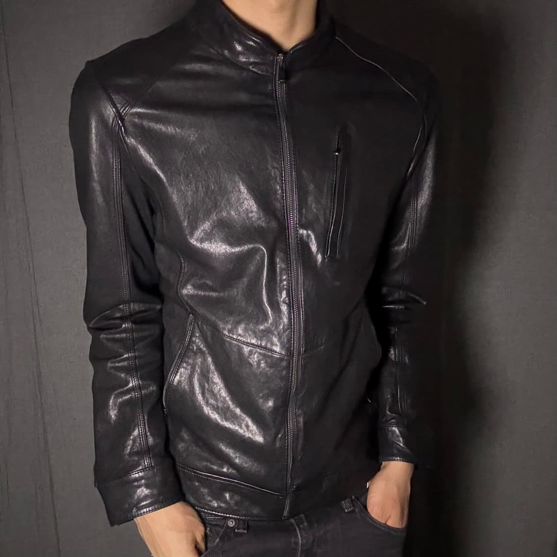 lamb skin leather jacket 상품이미지5