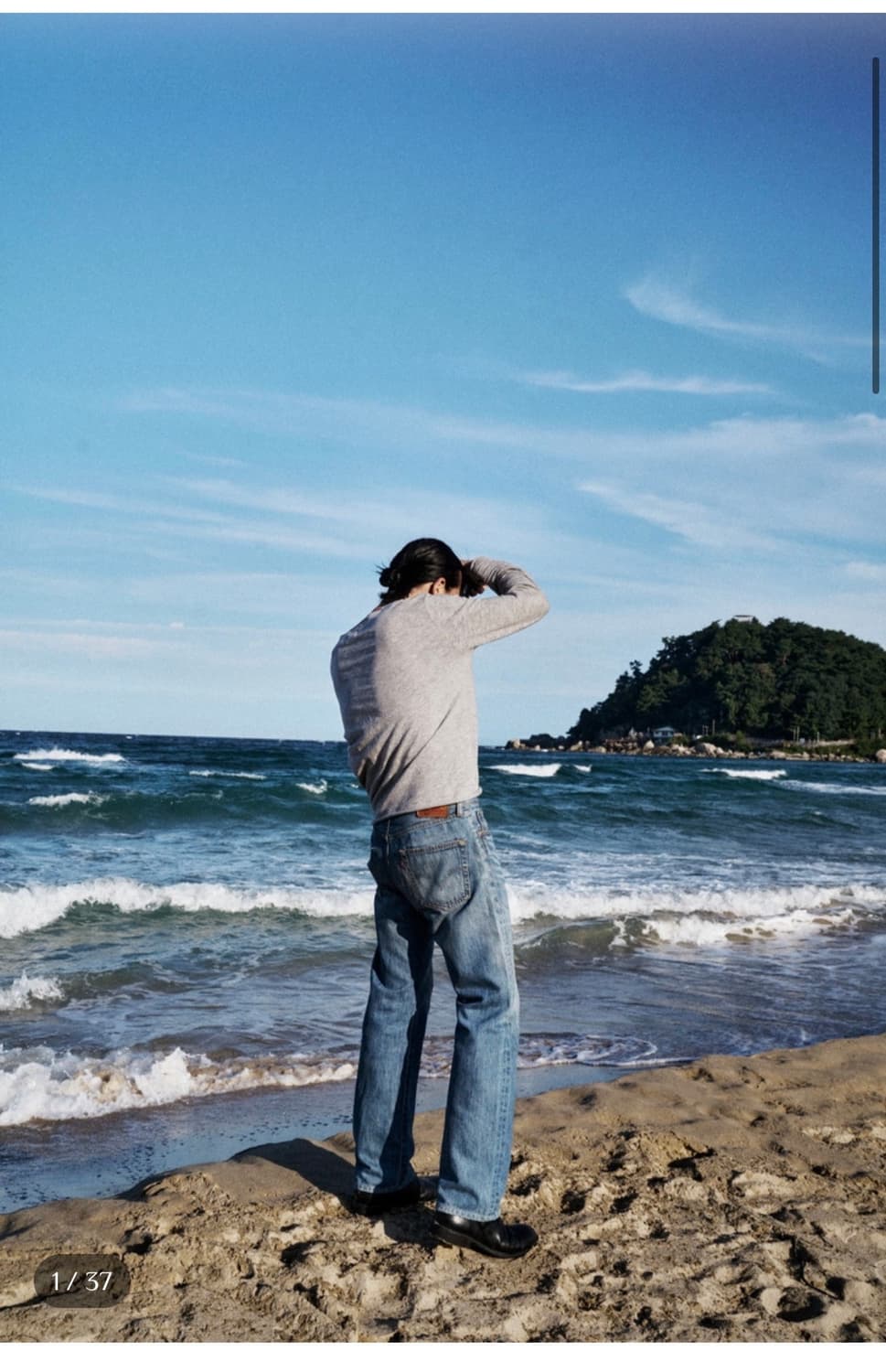 구매)모노프라베 텍스쳐 롱슬리브 그레이 2사이즈 상품이미지1