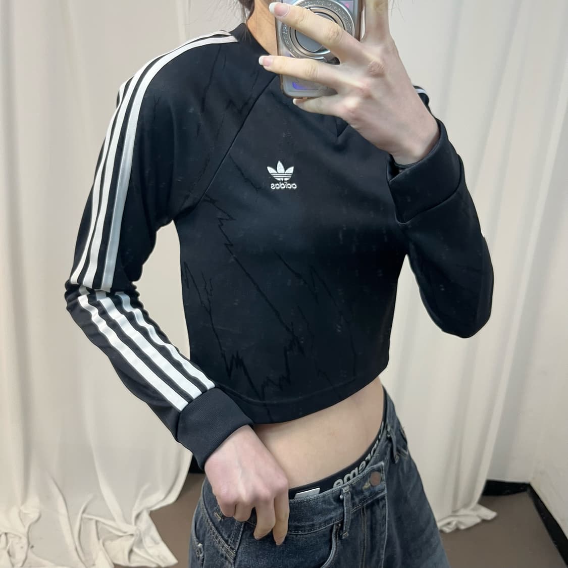 Adidas Firebird cropped jersey top 상품이미지3