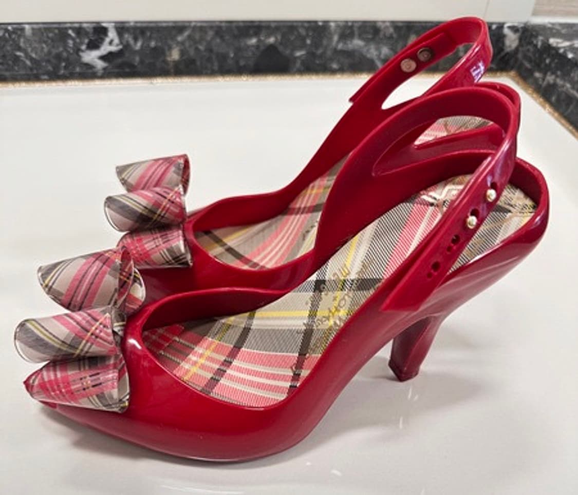 미착용) 비비안웨스트우드 타탄체크 보우샌들 상품이미지4