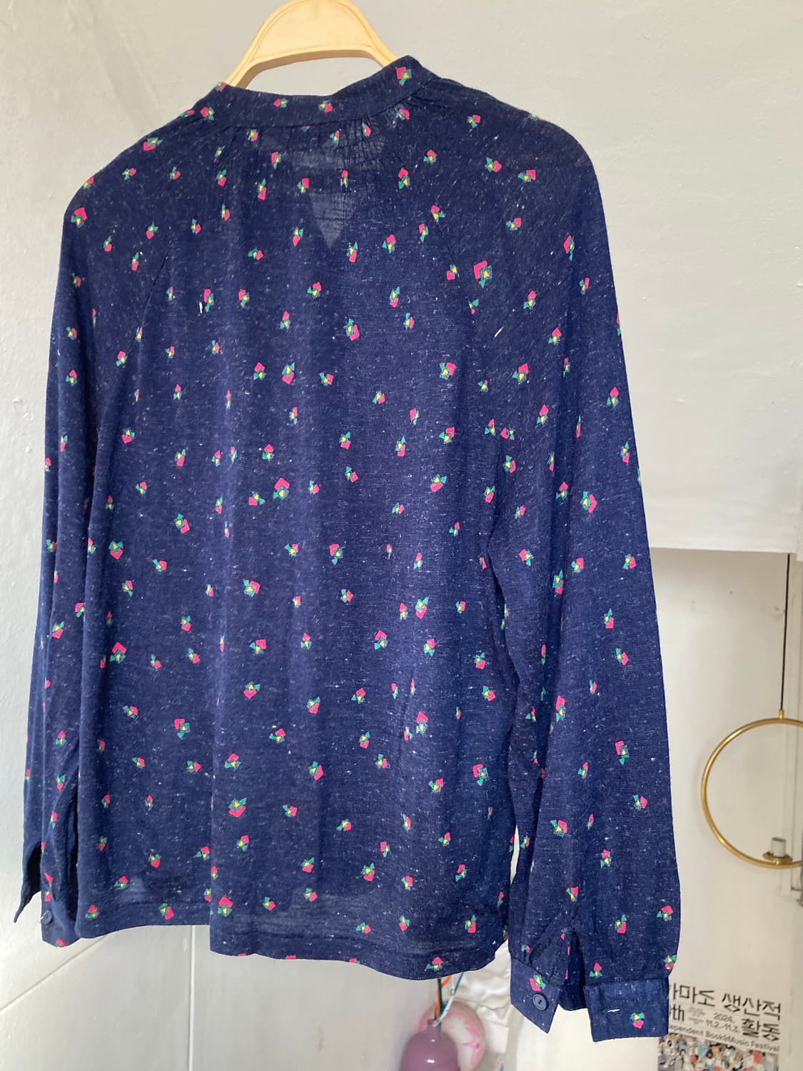 패턴 모크넥 퍼프 블라우스 상품이미지6