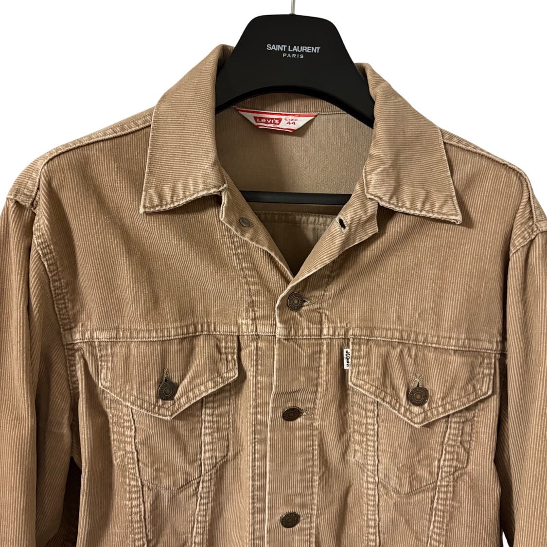 70s 리바이스 화이트탭 3세대 코듀로이 트러커 자켓 카키 베이지 44 상품이미지3