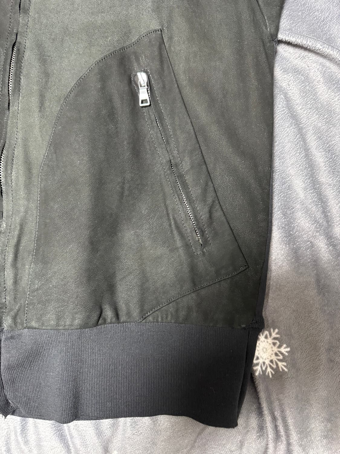 트랜짓/ 램스킨 블랙 봄버 자켓/95-100 상품이미지6