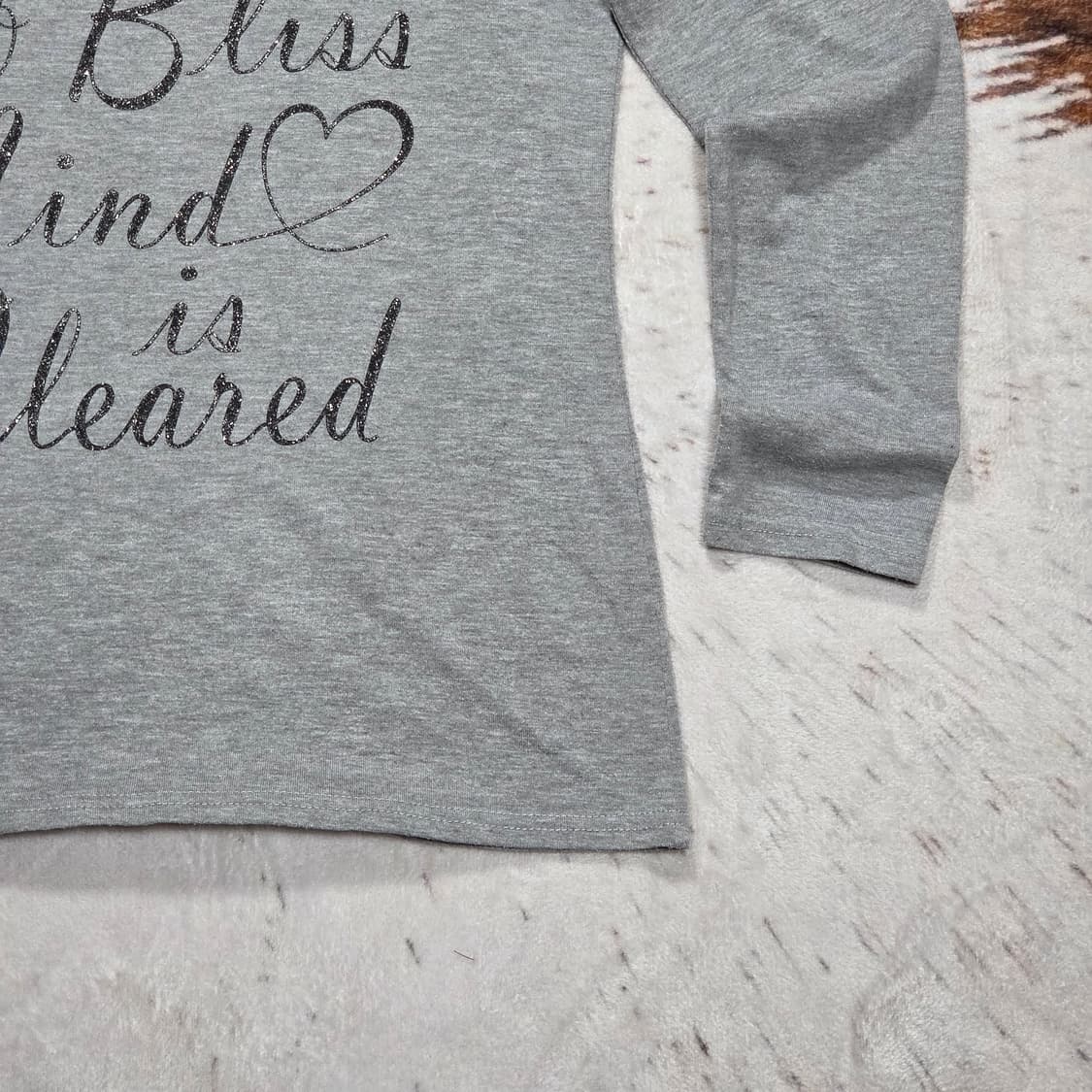 일본 빈티지 글리터 레터링 그레이 롱슬리브 상품이미지3