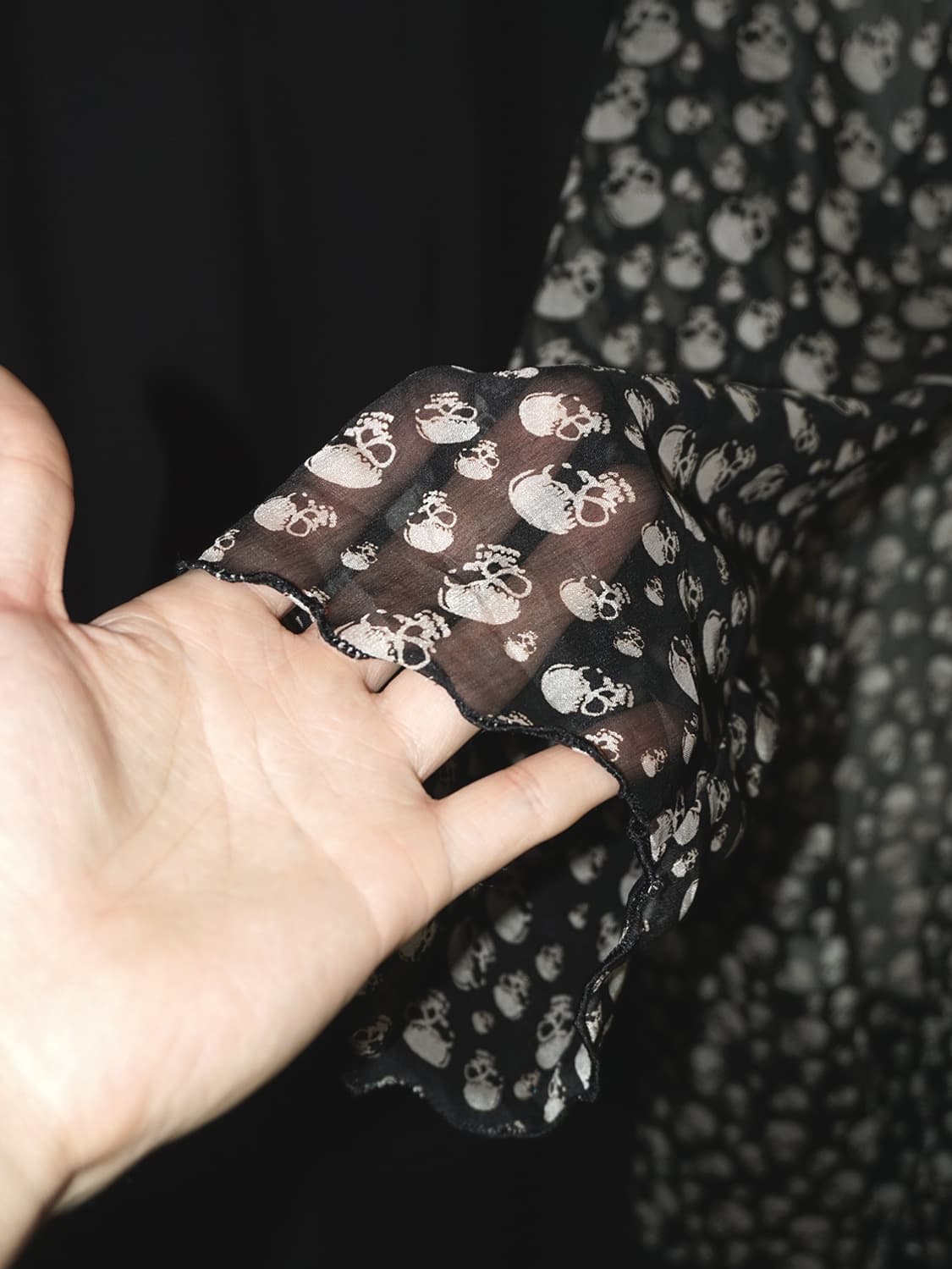 skull graphic see-through cardigan  상품이미지6