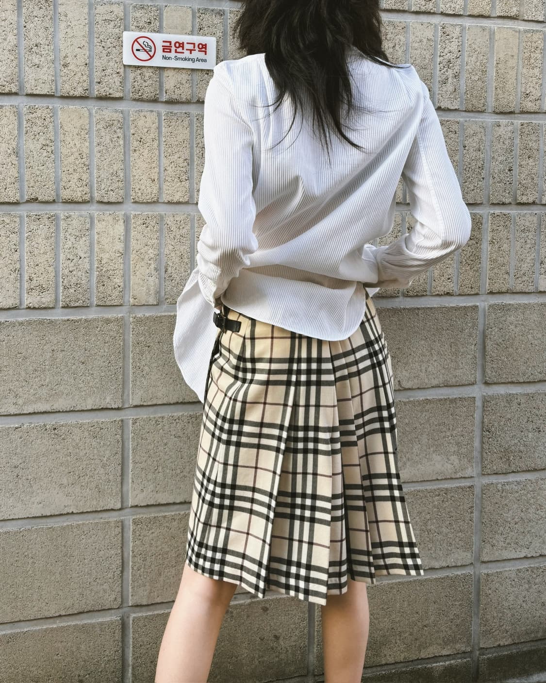 버버리 노바체크 패턴 미디 스커트 상품이미지5
