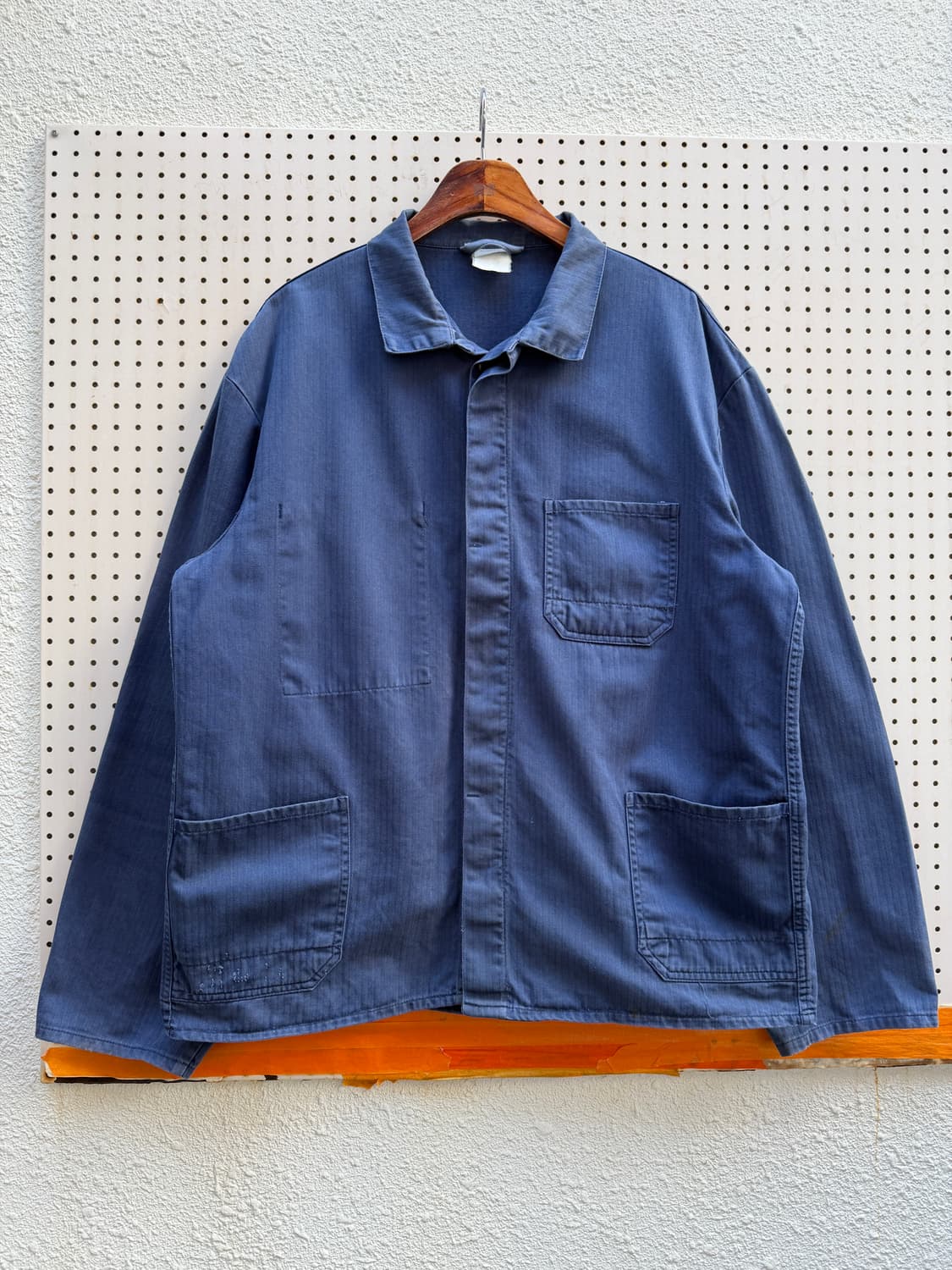 OLD VINTAGE FADED HBT FRENCH 페이드 헤링본워크자켓 상품이미지1