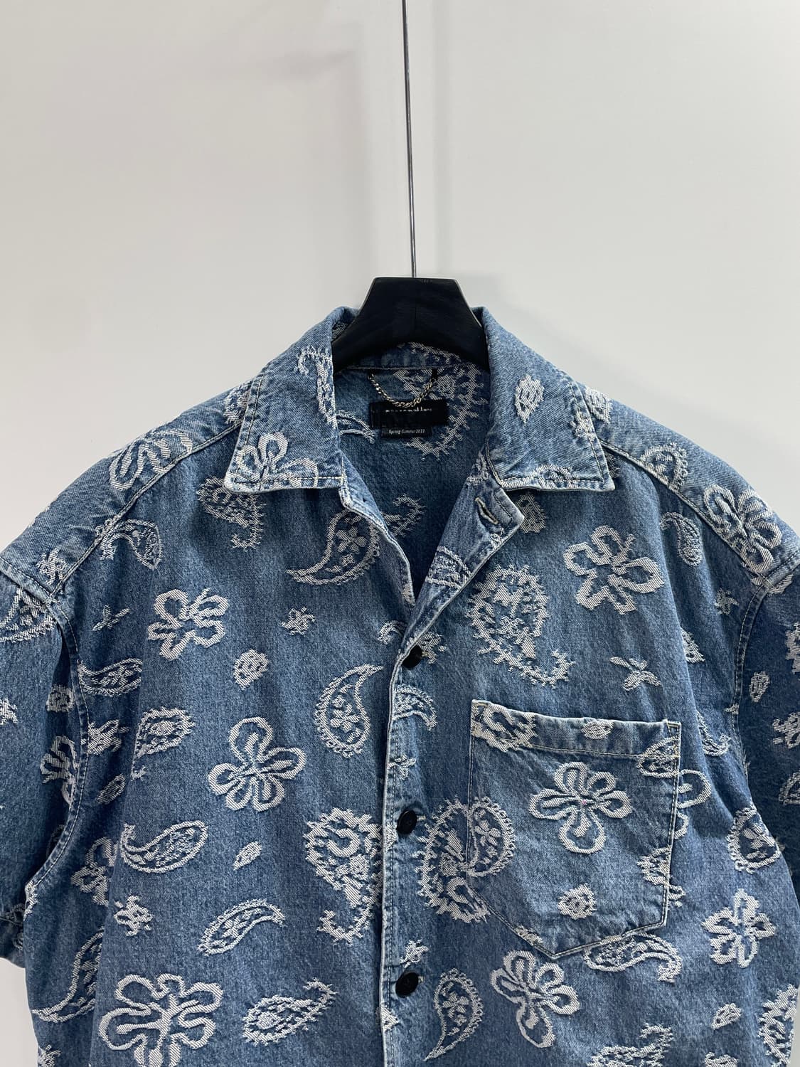 커스텀멜로우 데님 오픈카라 셔츠 (on.343) 상품이미지2