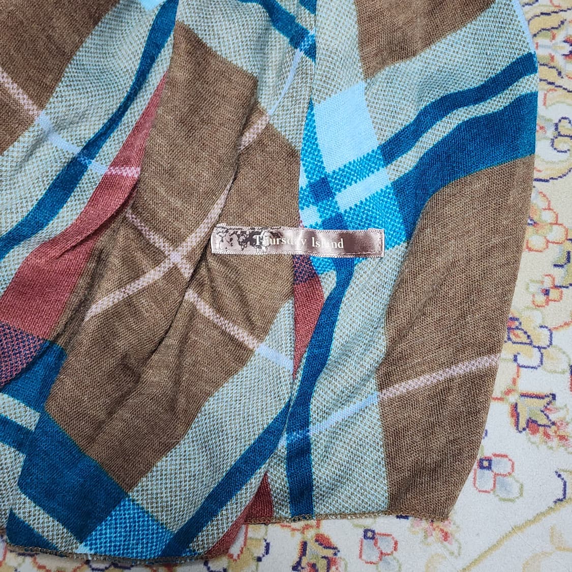 써스데이아일랜드 울혼방 체크 스커트 s 상품이미지4