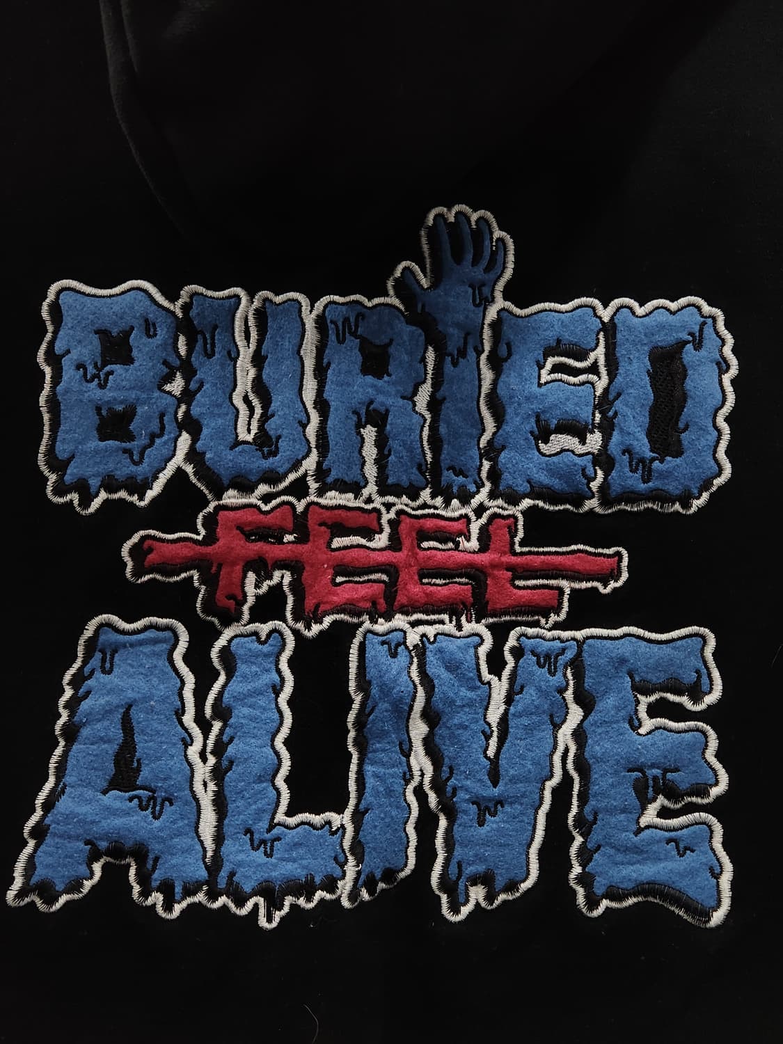 배리드얼라이브 X 필이너프 검정색 후드티 남성 100사이즈 상품이미지4