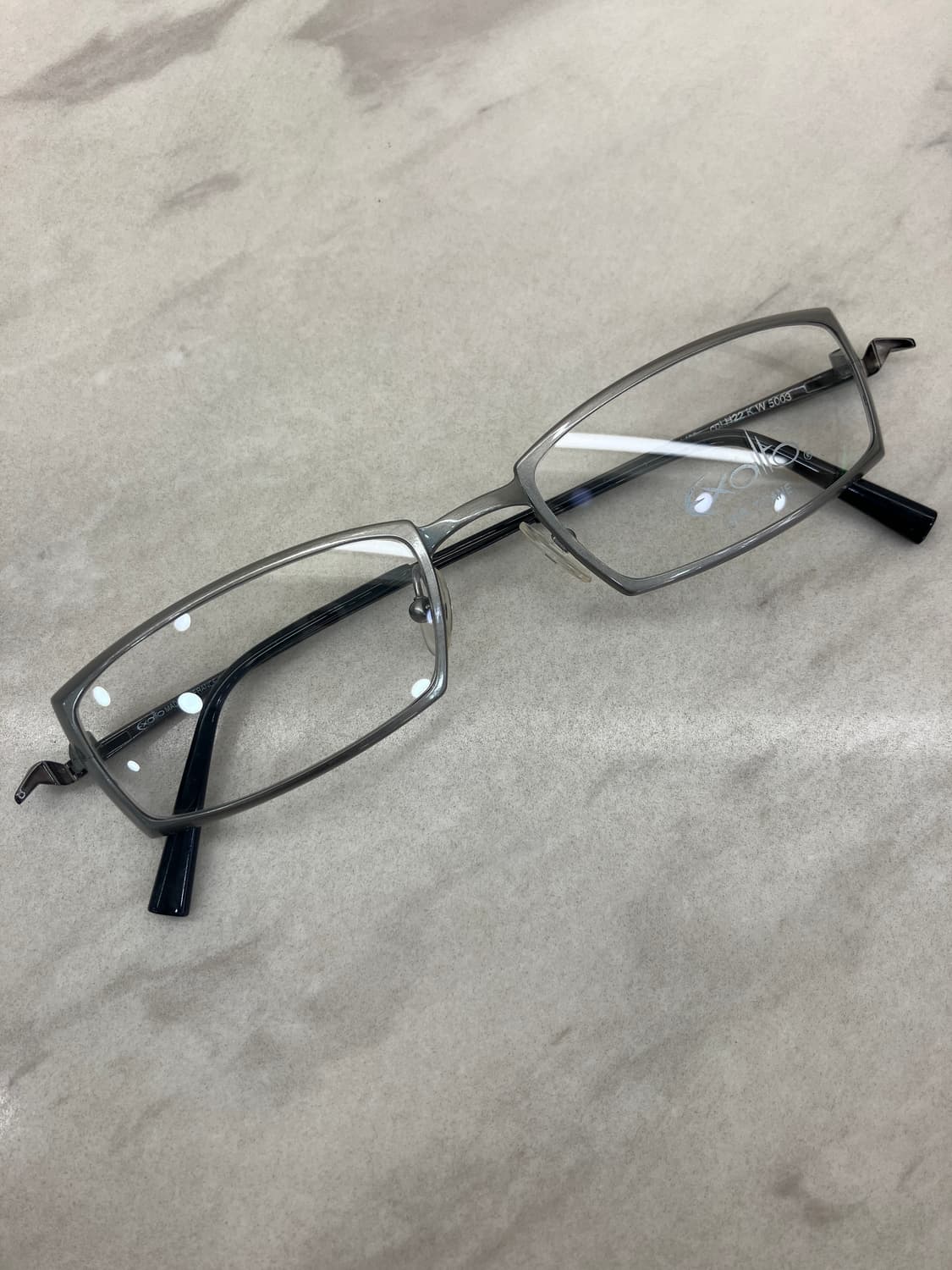 엑살토 Exalto 매트 실버 스퀘어 볼드 메탈테 안경 상품이미지1