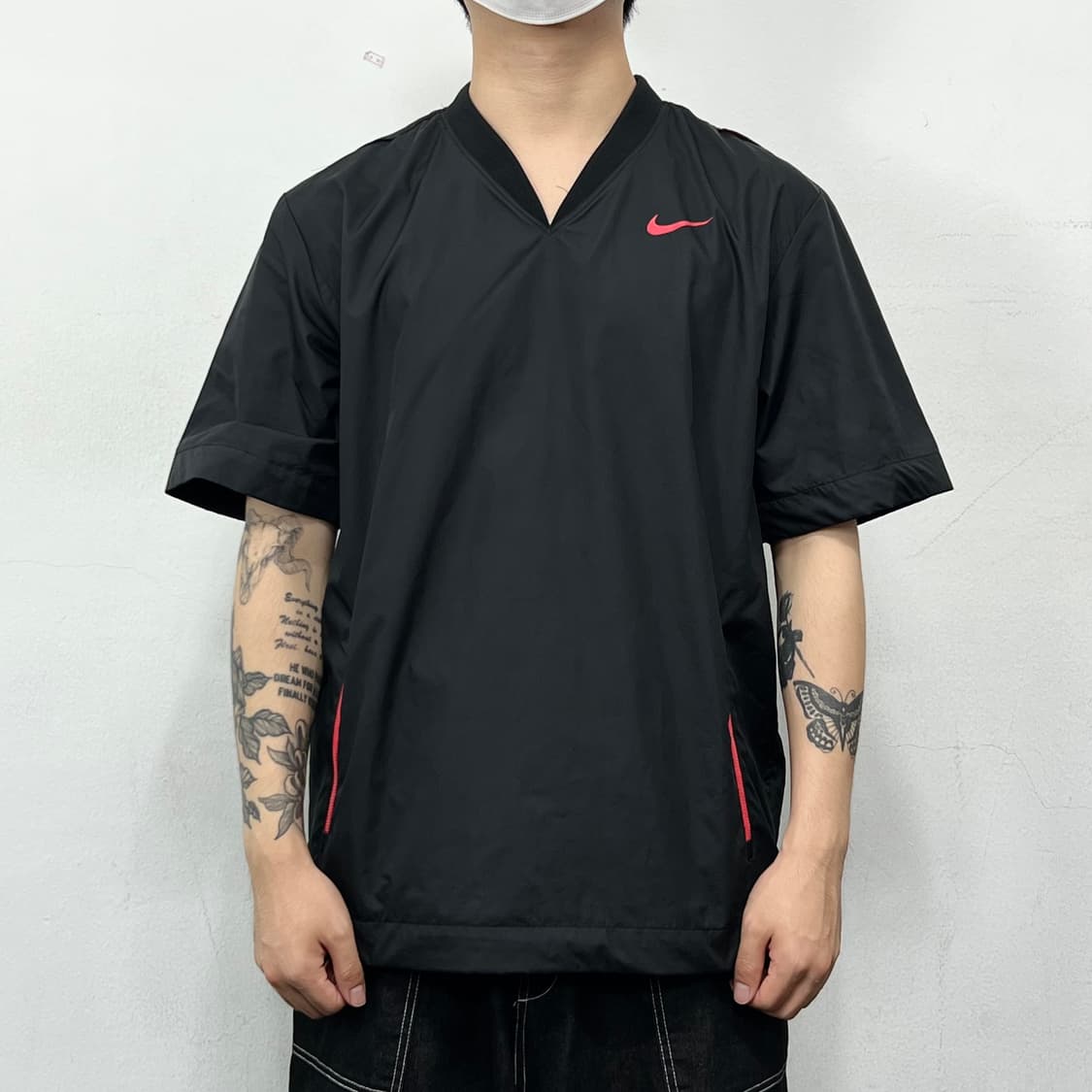 나이키 스우시 폴리쉘 바람막이 웜업 블랙 상품이미지2