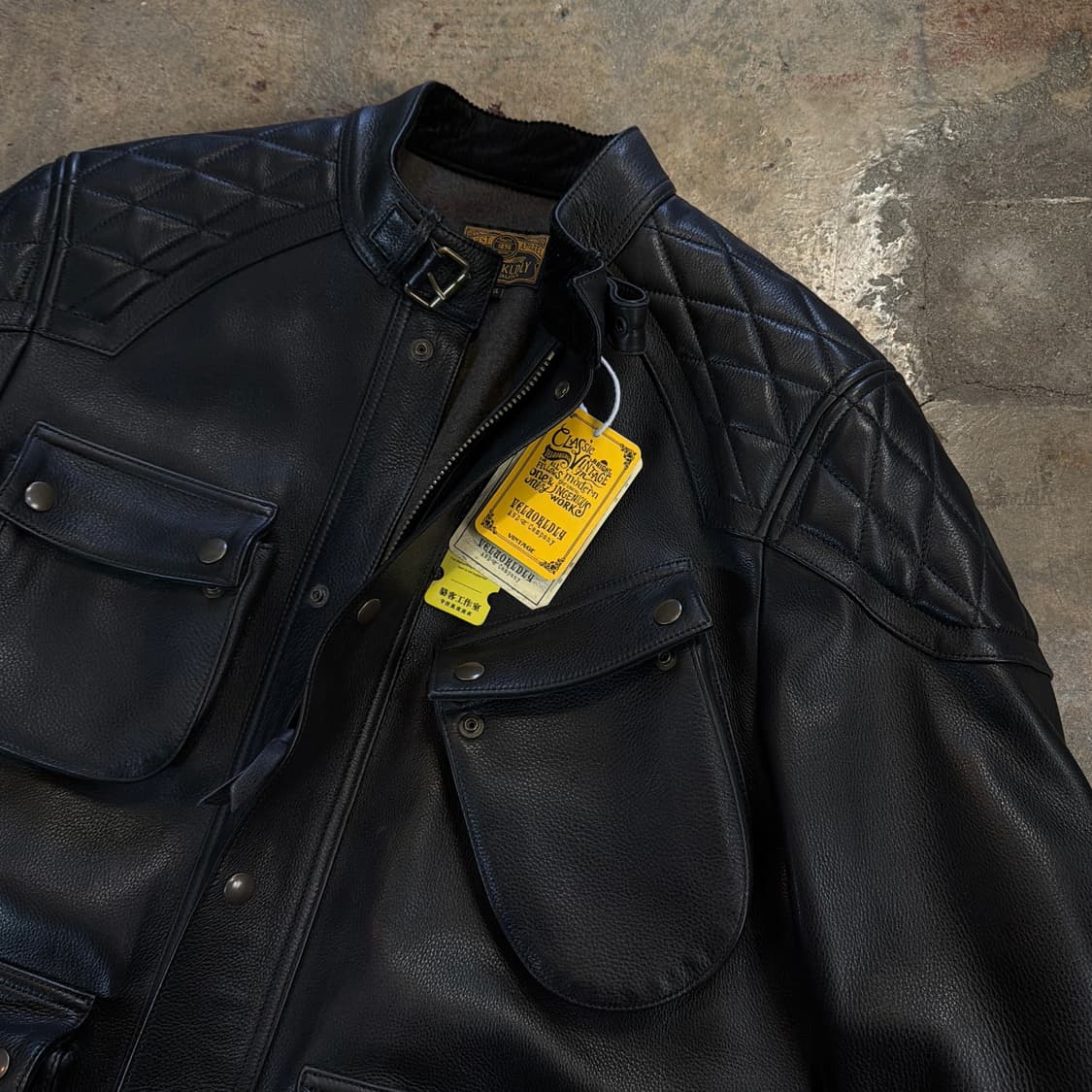 Veluokldly 송아지 가죽 레더 바이커 자켓 상품이미지6