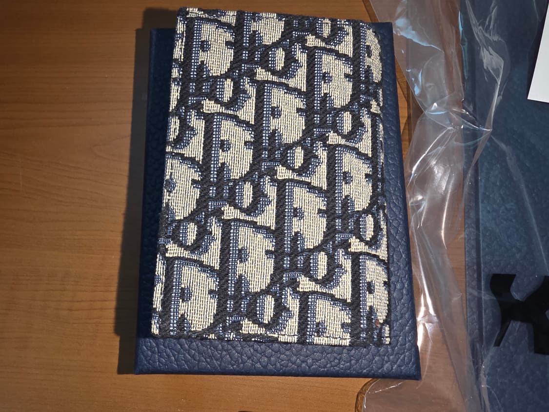 디올 2단 카드 홀더 베이지 & 블랙 디올 오블리크 자카드 상품이미지2