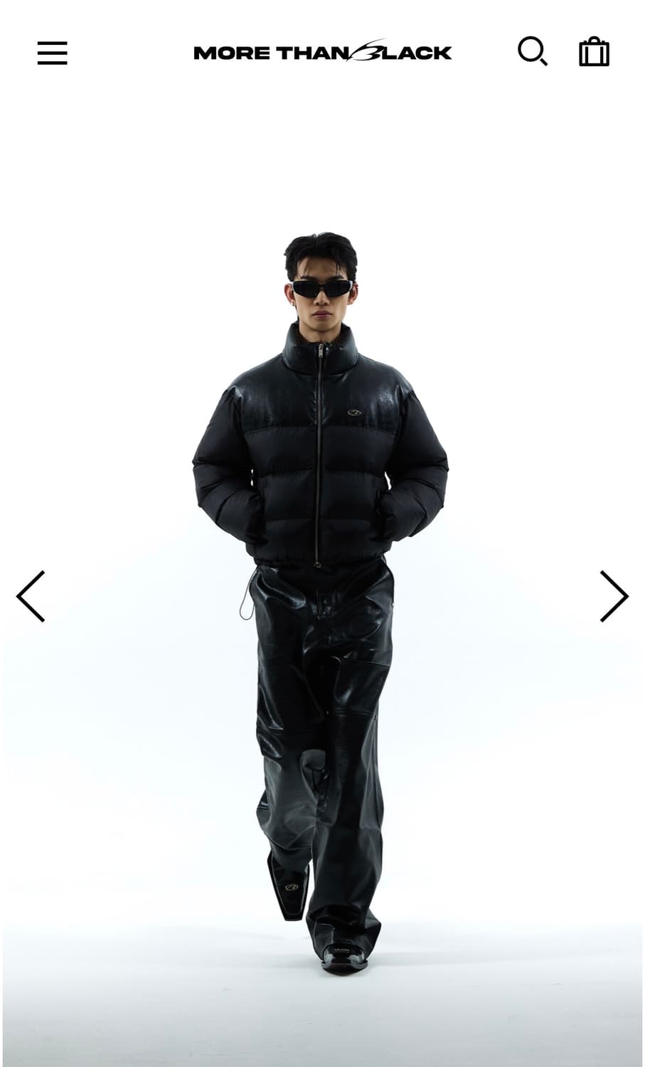 모어댄블랙 로고 믹스 패딩 상품이미지4