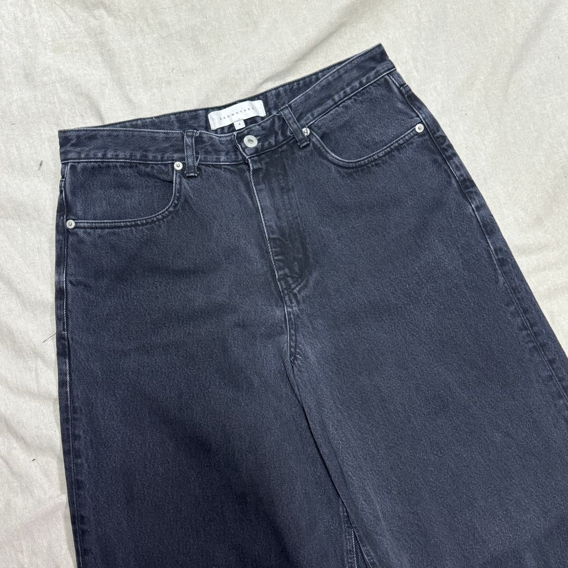 브라운야드 와이드 흑청 데님팬츠 4(29~31) 상품이미지2