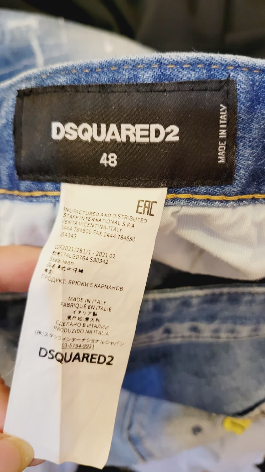 삼선 포인트 기모 맨투맨. 디스퀘어드 데님 상품이미지9